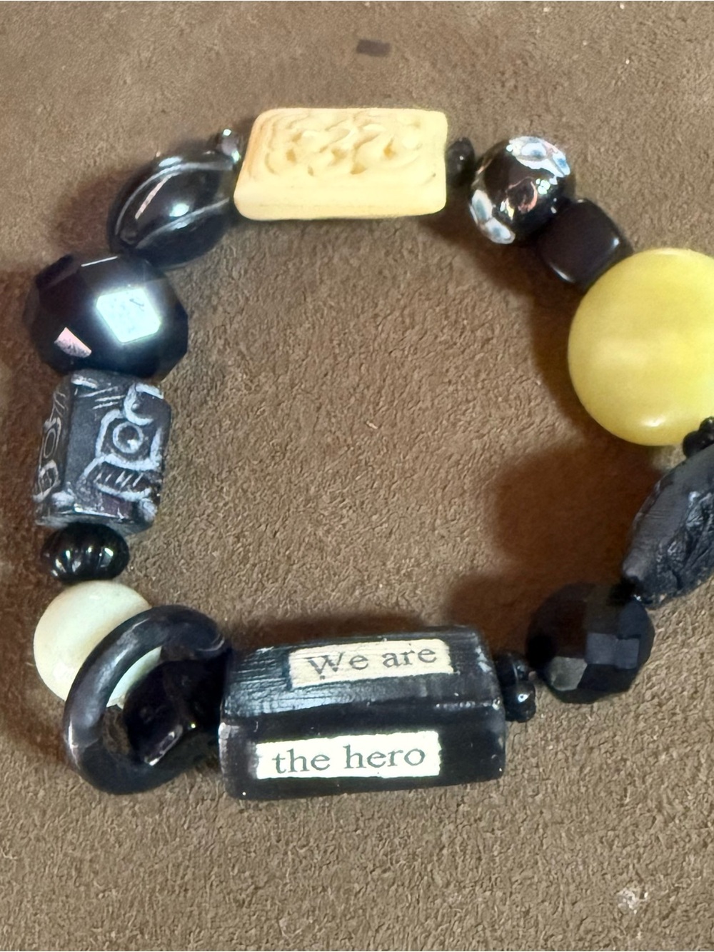 Handcrafted Statement Bracelet - "We Are the Hero of Our Own Story"